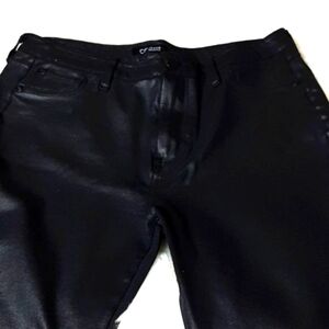 CP‎ Womans Black Shiny Stretch Skinny Jeans sz 11 New 32Wx30x40